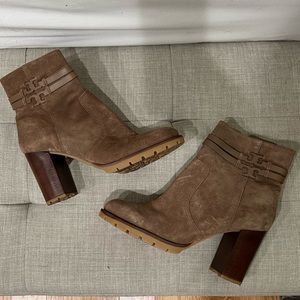 Tory Burch Log Sole Suede Booties